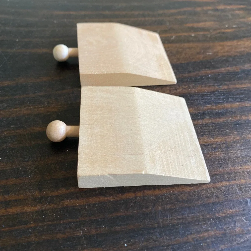 Natural Wood Toy Train Track to surface Buffers End Stops Brio Thomas Compatible